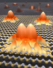 Visualization of electron cloud and model of gallium arsenide crystal structure