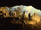 people in a cave