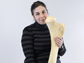 Jessica Theodor holding an elephant’s femur bone