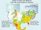 map showing impact of heat and moisture