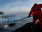 researcher on a boat