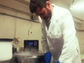 Robb Brumfield at a liquid nitrogen vapor freezer