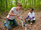 Elizabeth Herndon collects a soil pore