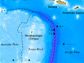 map showing three quakes near  Samoa