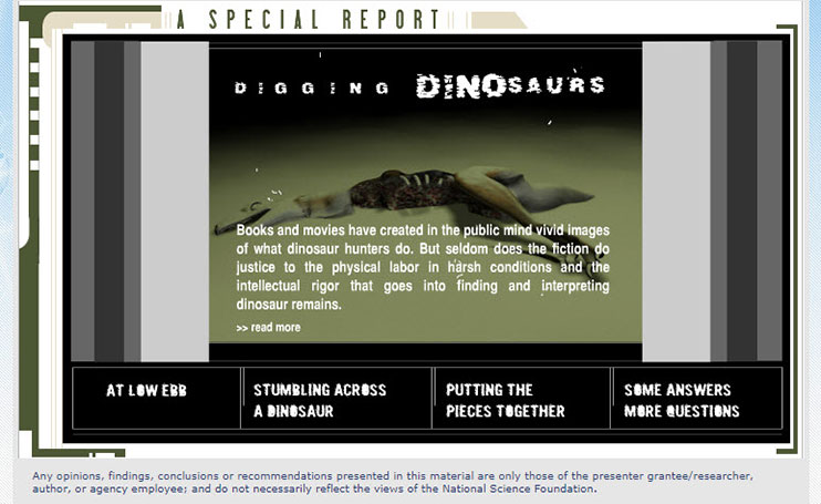 Cover of Digging Dinosaurs special report showing dino bones on ocean bottom