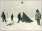 Photo of Scott and three other men at Amundsen's tent