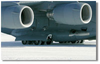The wheels of a U.S. Air Force C-17