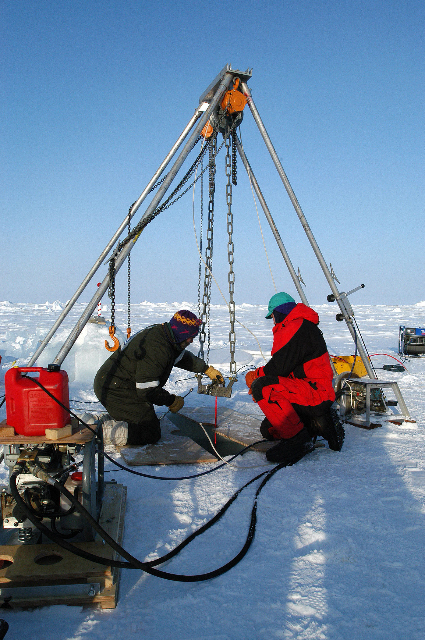 a winch at NSF's North Pole Environmental Observatory