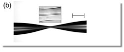 central portion of a short, fused-silica capillary