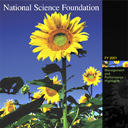Cover of the National Science Foundation FY 2001 Management and Performance Highlights booklet