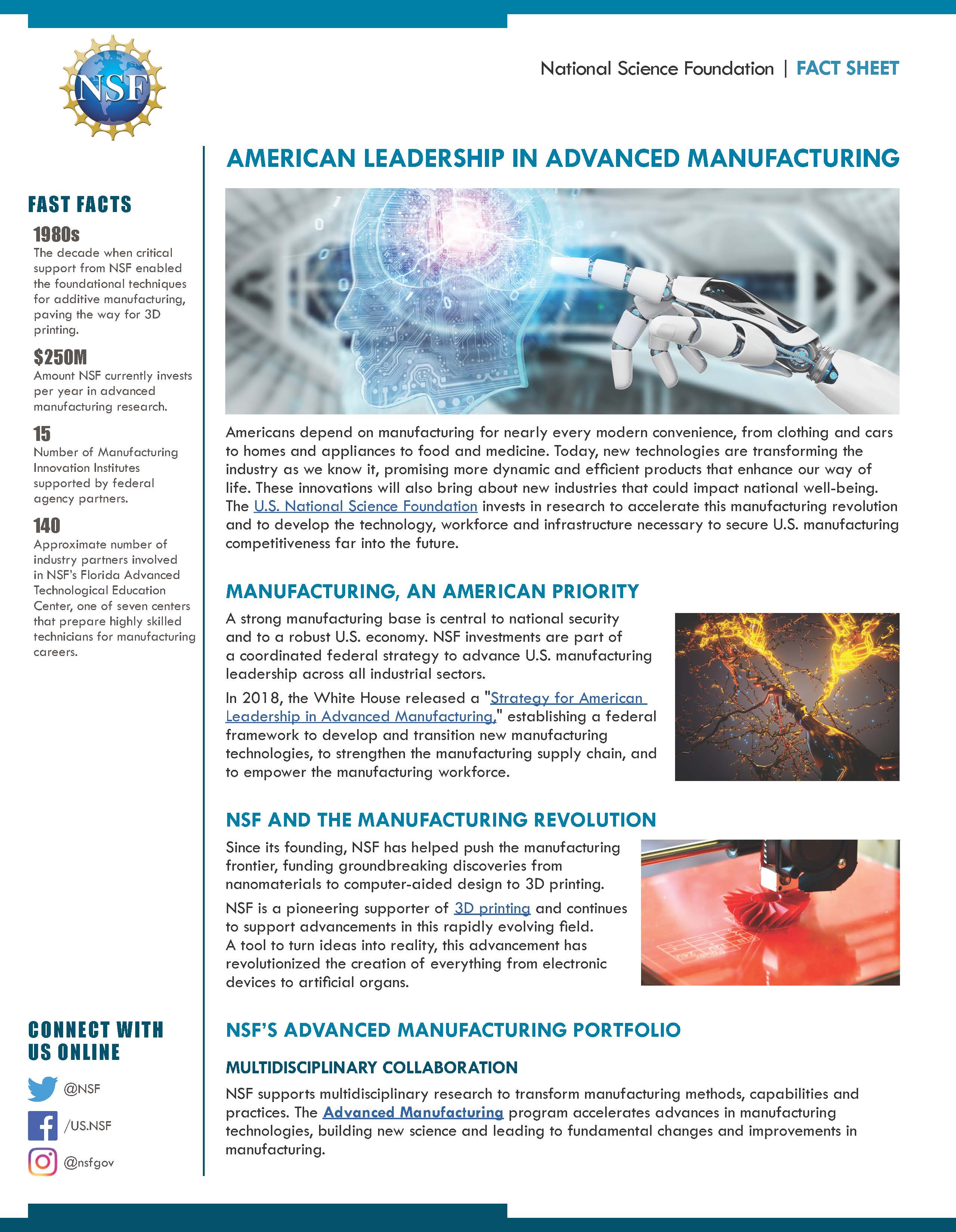 American Leadershup in Advanced Manufacturing cover page