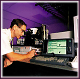 scientist working on computer