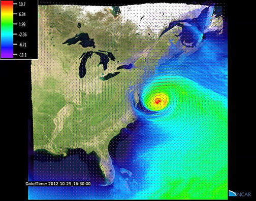 [NCAR simulation of the evolution of Hurricane Sandy]