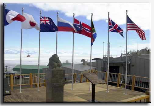 NSF chalet and the Admiral Byrd Memorial