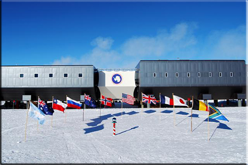 South Pole with ceremonial South Pole