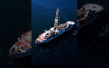 The drillship <em>JOIDES Resolution</em> is used for research by Ocean Drilling Program