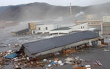 Destruction caused by tsunami