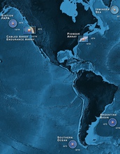 OOI's arrays are deployed in key locations in the Atlantic and Pacific Oceans.