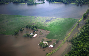 Houses under water after the July 2014, Iowa flood.