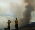 Researchers watch the El Portal Fire plume's evolution in Yosemite National Park in July, 2014.