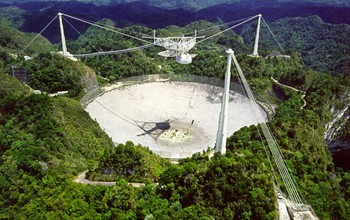 Overhead view of the Arecibo Observatory in Puerto Rico.