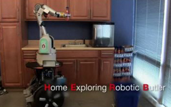 Photo of robot  and words Home Exploring Robotic Butler