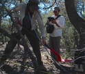 Using LiDAR near Mountainair, New Mexico, Scott Stark and Dave Minor record tree structures.