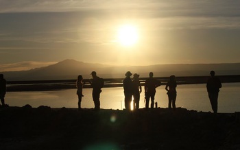 ACEAP participants at sunset