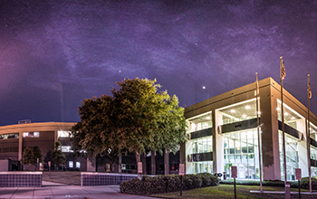 A nighttime image of the NSF-supported National High Magnetic Field Laboratory.