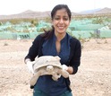 Pratha Sah, a researcher on the team, conducts field work.