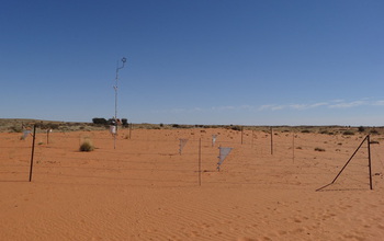 fenced research area in Kalahari