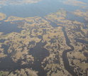 Aerial view of degrading marsh in southeastern Louisiana.