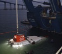 Researchers testing Alvin off the R/V Atlantis at night