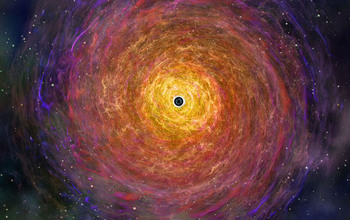 black hole illustration from top-down view