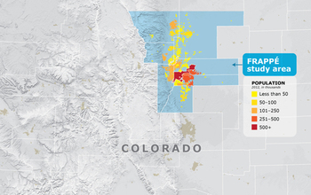 map showing the state of Colorado and the FRAPPE study area