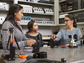 Fort Lewis College engineering students work in the laboratory with Megan Paciaroni.