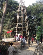 Drilling of deep well (500-1,000 feet) in Bangladesh.