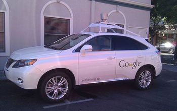 a Google self-driving car parked in front of a house in California