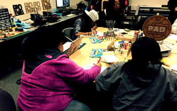 students in a lab working