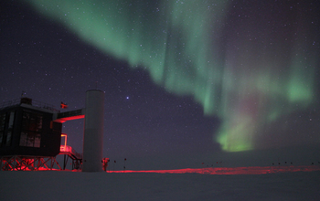 The IceCube Neutrino Observatory  at Amundsen-Scott South Pole Station with aurora australis
