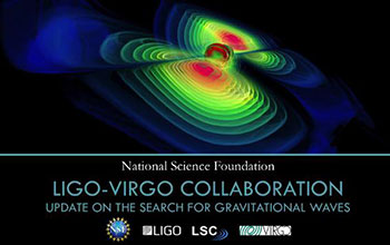 Press Conference title slide, LIGO-Virgo Collaboration update on the search for gravitational waves