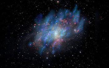 Cosmic ray-driven winds superimposed on visible light image of Triangulum galaxy M33