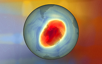 A map of the ozone hole over the South Pole on Oct. 5, 2022