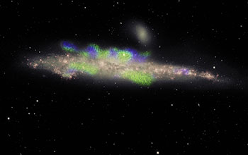 Composite image of galaxy NGC 4631 -- the 'Whale galaxy'