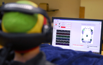 Participant trains computer to understand tongue movements to indicate commands for wheelchair