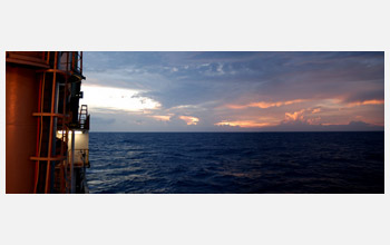 Sunset from IODP drillship <em>Joides Resolution</em>