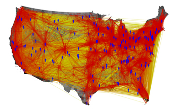 Graphic tracking usage of dollar bills around the country