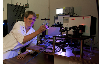 Anna Gudmundsdottir, a professor of chemistry, in her lab at the University of Cincinnati