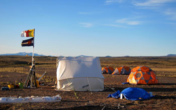 A field camp on northern Baffin Island in the Canadian Arctic