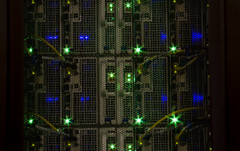 Close up of lights on Stampede supercomputer